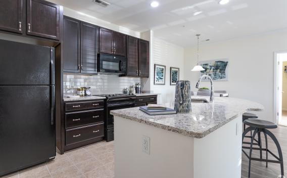Open, spacious kitchen with upgraded fixtures.