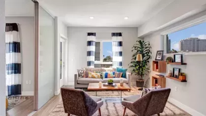  Bright living room with open space/ 