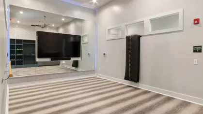 Premium gym with top-tier fitness machines, sleek modern design, and a motivating atmosphere.