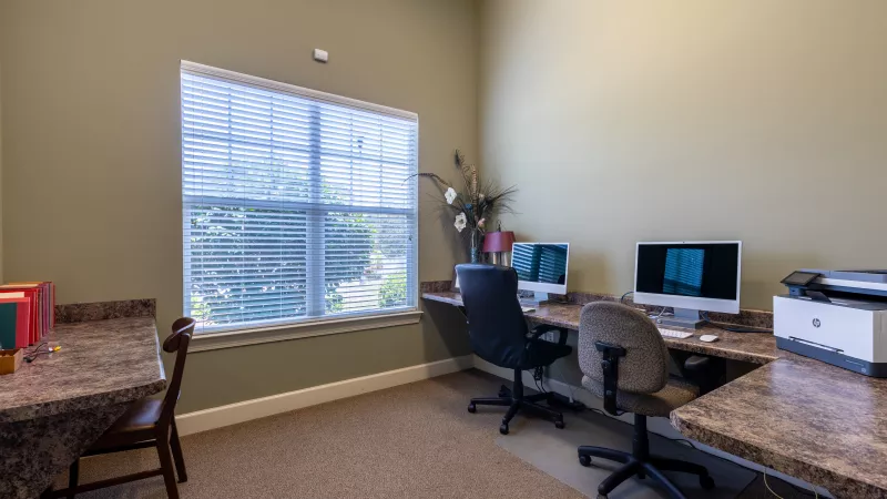 Computers available for use at Market Street Station.
