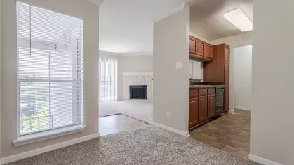 Open concept living room and kitchen.