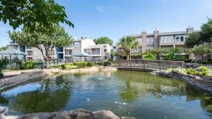 Pond located on scenic walking trail.