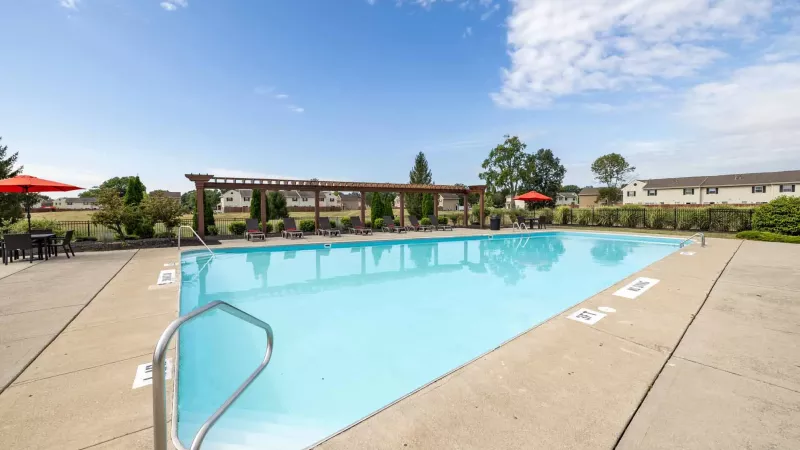 Worthington Meadow sparkling resort style pool.