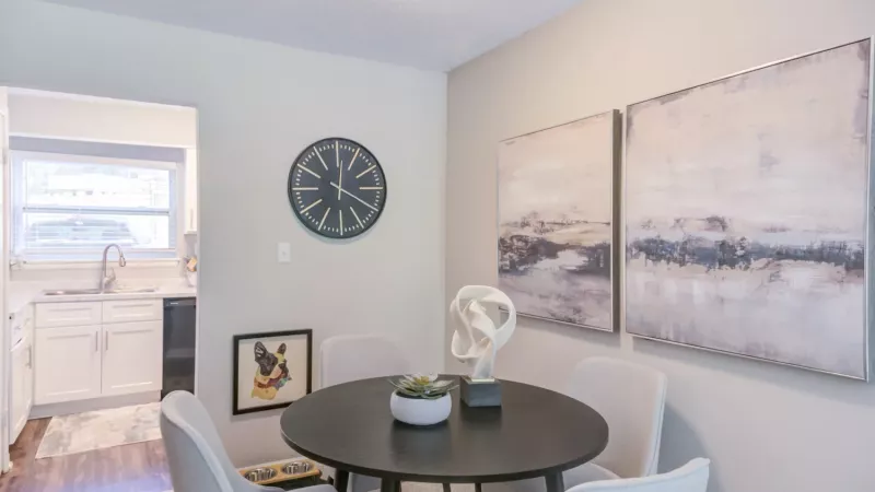 Dining area located directly off the kitchen.