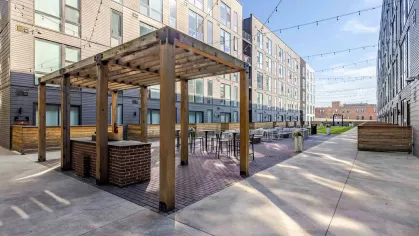 Outdoor grilling station.