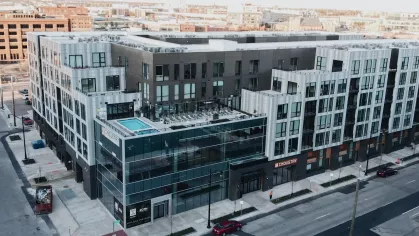 Birds-eye-view of Industry Columbus.