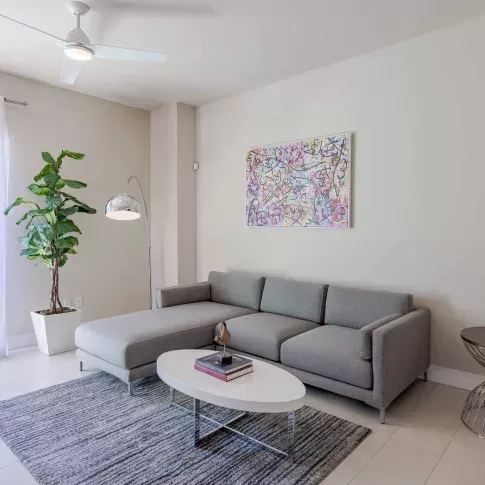 Cozy living room in luxury apartment at Miro Brickell