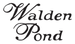 The logo for "Walden Pond" features elegant, script-style typography, creating a sophisticated and timeless aesthetic.
