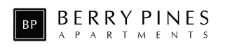 The logo for Berry Pines Apartments features the initials "BP" in a modern, minimalistic square, accompanied by the text "Berry Pines Apartments" in clean, contemporary typography.