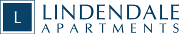 The image features the logo for Lindendale Apartments, displaying a modern and professional design with the letter "L" in a bold square on the left and the text "Lindendale Apartments" in a clean, serif font.