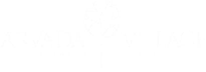 Arvada Village White Logo